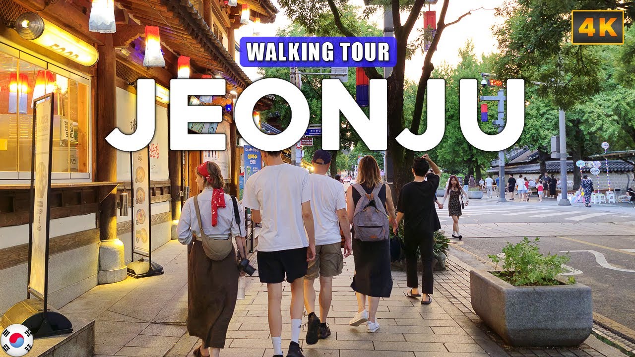 Immersive street-level walking tour through Jeonju Hanok Village, South Korea, showcasing authentic urban landscapes, local architecture, and the vibrant atmosphere of the city's neighborhoods