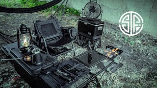 【キャンプ4K】#45 ブラックキャンプ🏕！新しい焚き火台とカスタムチェアを試しにソロデイキャンプ！使用アイテム,Helinox,タラスブルバ,キャプテンスタッグ,トランクカーゴ,ハイランダー