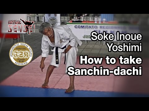 Soke Inoue Yoshimi - How to take Sanchin-dachi - Seminar Italy 2013