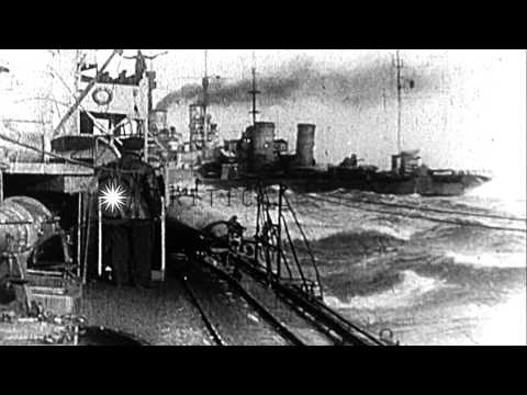 French ships join British Squadron for the Dardanelles Campaign during World War ...HD Stock Footage