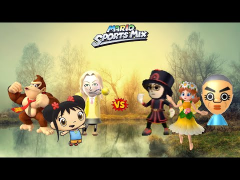 Mario Sports Mix - Dodgeball (3 players, Expert CPU) Exhibition Match Ep. 833