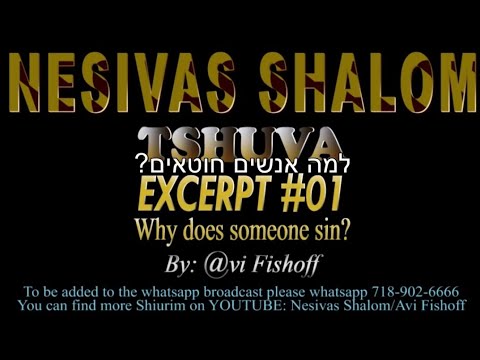 (01) Tshuva Excerpt: Why does someone sin ☆ למה מישהו חוטא (Hebrew ST)