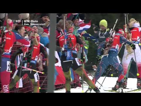 Damen Massenstart 12,5 km Biathlon WM Oslo 2016
