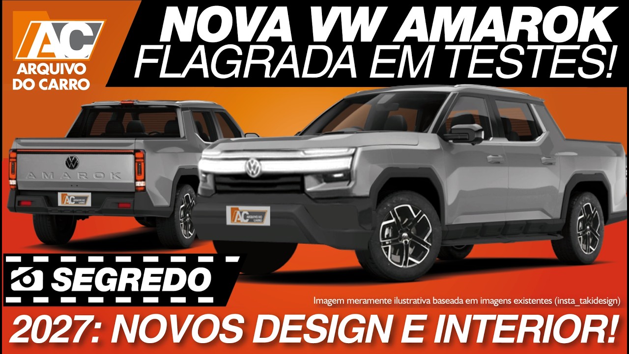 SEGREDO: NOVA VW AMAROK FLAGRADA! NOVA GERAÇÃO CHEGA EM 2027 COM NOVOS DESIGN E INTERIOR