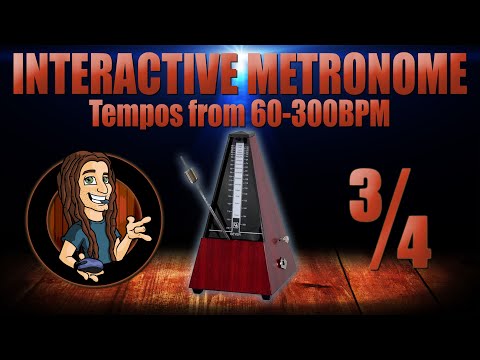 Interactive 3/4 Metronome from 60 to 300 BPM