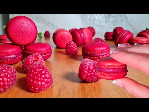 Easiest and Fastest Raspberry Macarons - Italian method meringue