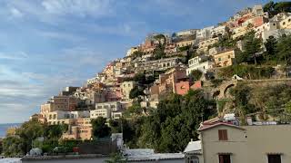 Hotel Bougainville sunrise balcony view, Positano, Italy November 28, 2021