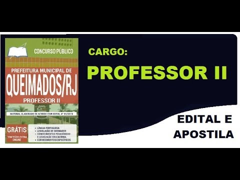 Edital Apostila Concurso Prefeitura de Queimados RJ 2019 cargo de Professor II