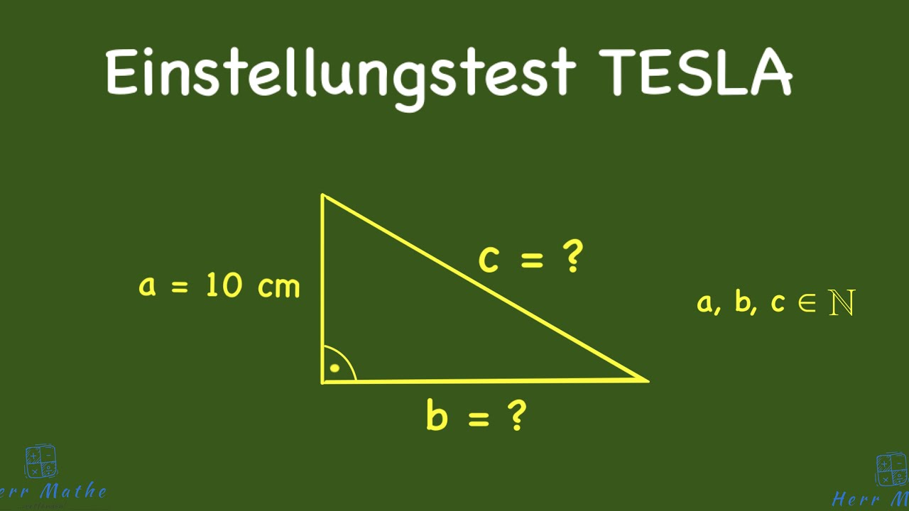Einstellungstest Tesla - Rechtwinkliges Dreieck