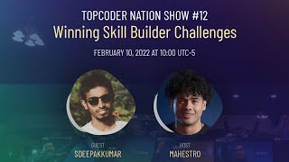 Download the video "Topcoder Nation Show #12 - Winning Skill Builder Challenges with Sdeepakkumar"
