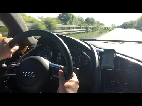 Audi R8 V10 w/ Quicksilver Exhaust 310 KM/H ON THE AUTOBAHN!