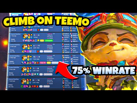 75% Win Rate To Challenger ON TEEMO (Crashout Teemo)