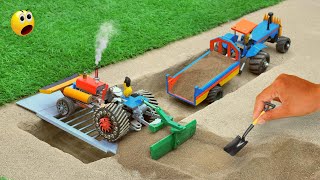 Diy mini tractor Sand Loading new technology science project || trolly Loading || @MiniCreative1