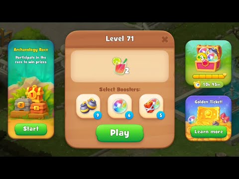 Gardenscapes Level 71 no boosters | F2P (ANDROID, IOS) 4K