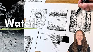 How to Draw Water with Pen and Ink - Easy