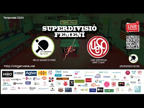 SUPERDIVISIÓ FEMENÍ - MIRÓ GANXETS REUS vs UNIÓ ESPORTIVA SANT CUGAT