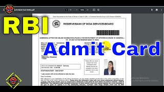 Admit Card RBI Office Attendant 2021|| RBI attendant admit card kaise download kare ||Rbi admit card