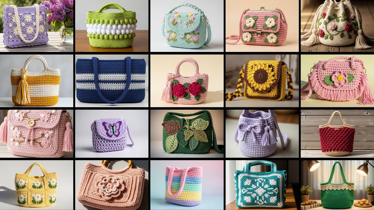 Viral Crochet Bags 2025 💕 Handmade Cozy Fashion & Aesthetic Designs