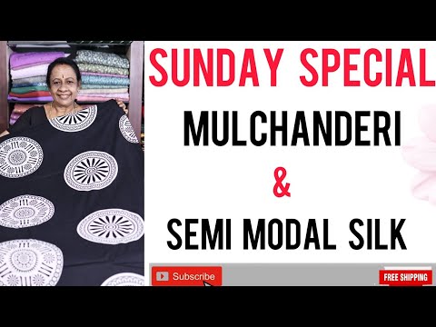 SUNDAY Special Mulchanderi/ Semi Modal Silks/ Cotton/ Gorgette/ Free Shipping */ # 389