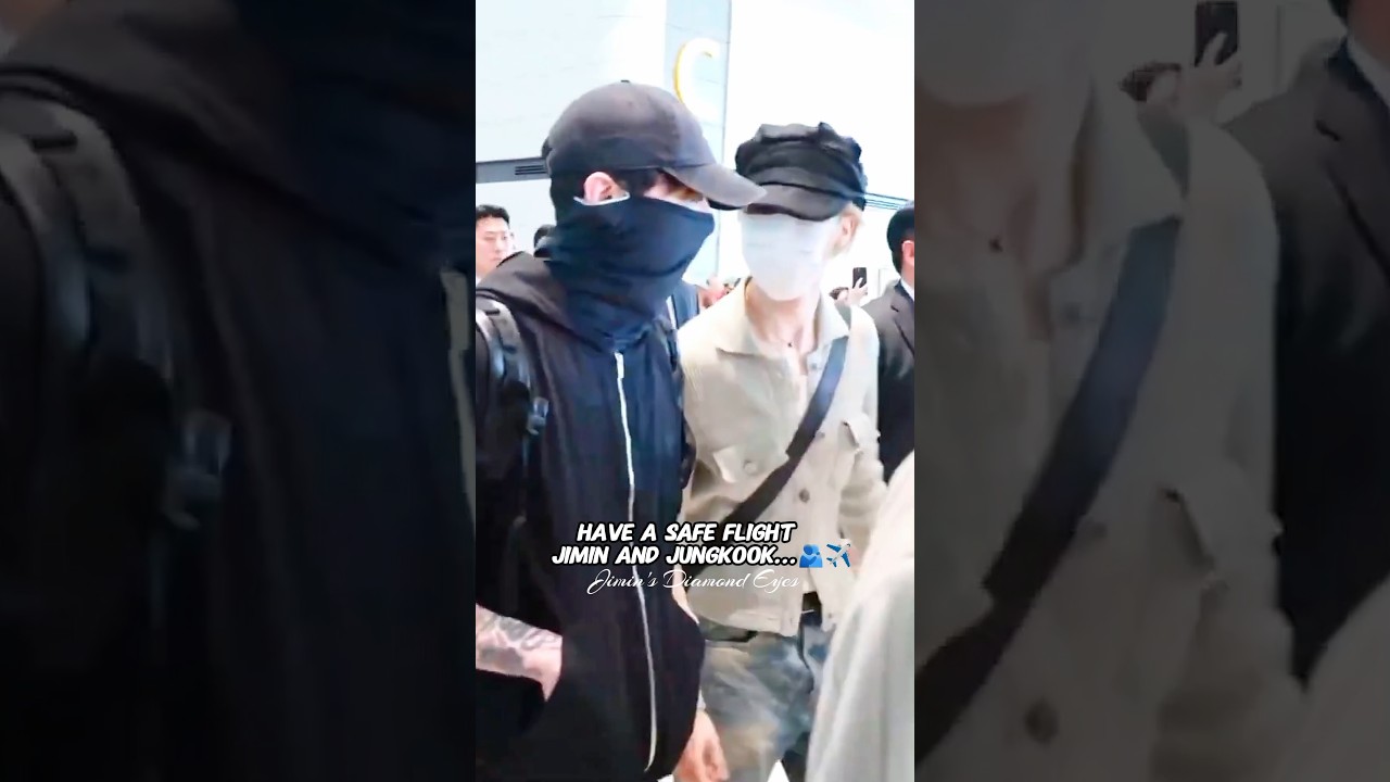 Jimin and Jungkook at the airport omg😍❤️‍🔥#shorts #jimin #jungkook #bts #shortsfeed #fyp#bts_arirang