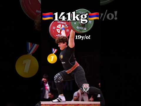 19 y/o Emma Poghosyan (86kg Armenia) 141kg /311lbs C&amp;J slowmo 2026 European champion #weightlifting
