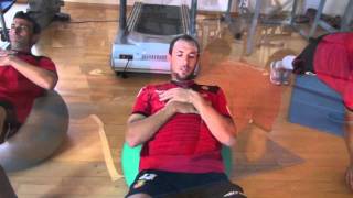 Trabajando el abdomen. R.C.D. Mallorca