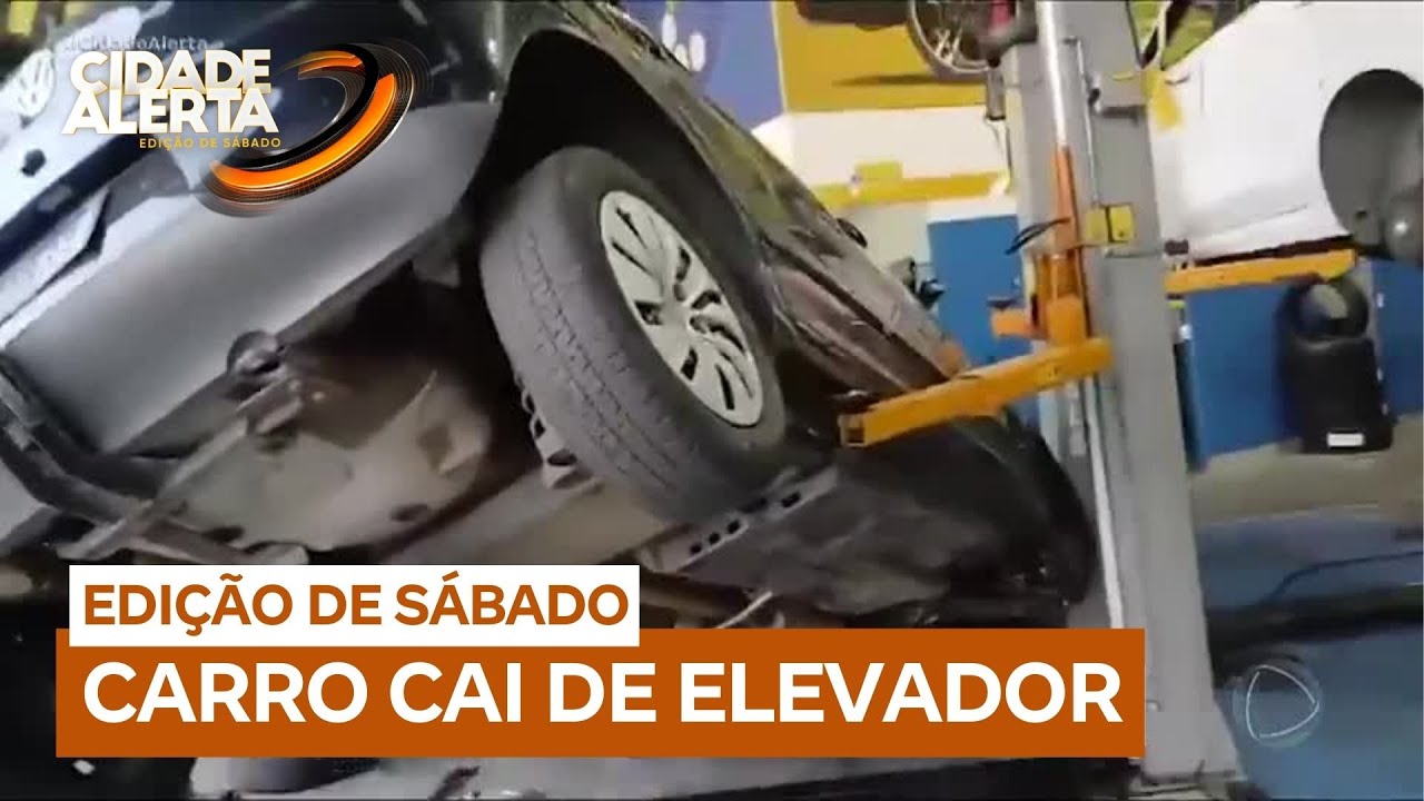 Patrulha do Consumidor: Carro cai de elevador durante troca de pneus e cliente se revolta