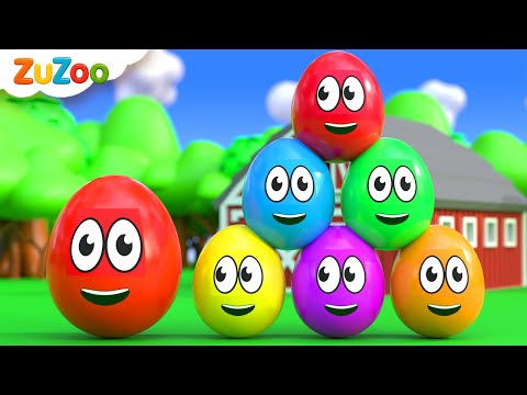 Learning Colors and Numbers Song | Colorful Eggs on the Farm | ZuZoo Nursery Rhymes & Kids Songs