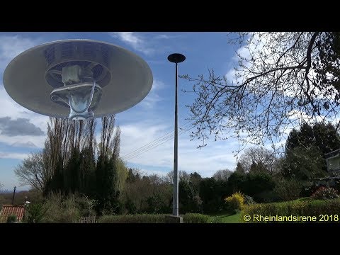 Sirenenprobe Rheinbach-Todenfeld - Mastsirene E57 mit kräftiger, rauer Stimme