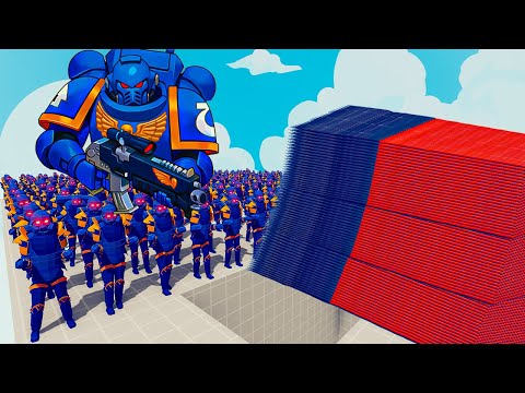 100x SPACE MARINE + 1x GIANT vs 3 EVERY GOD - Totally Accurate Battle Simulator TABS