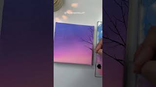 Sunset landscape painting/ Acrylic painting tutorial for beginners