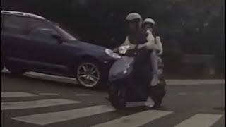 載人家女兒還這樣騎車，可憐