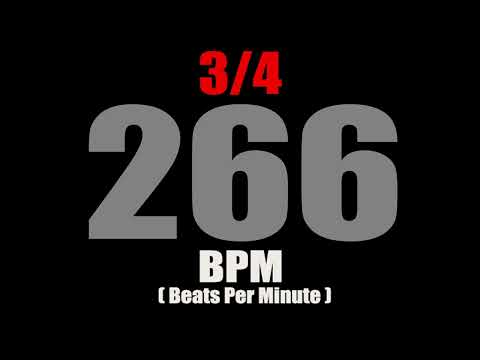 Metronome 266 BPM For Time Signature 3/4