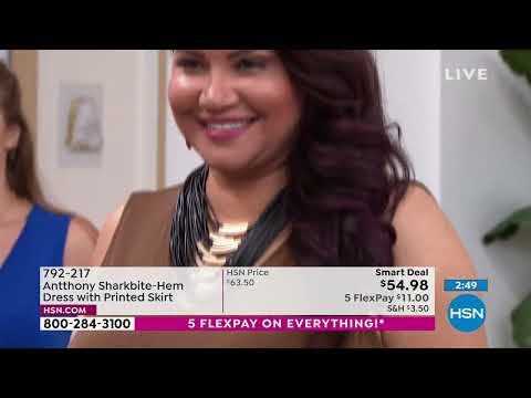 Antthony SharkbiteHem Dress with Printed Skirt