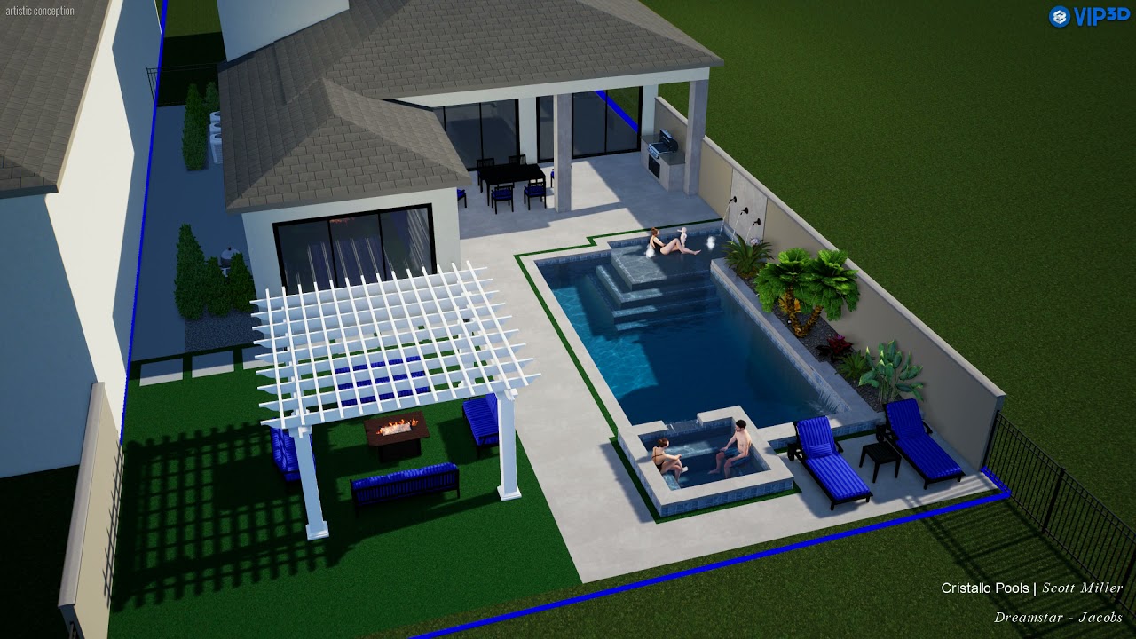 Frenchmans Creek Pool/Backyard Design - Toulouse