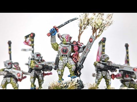 CUSTOM Samurai Tau for Warhammer 40k - The Sakura Sept