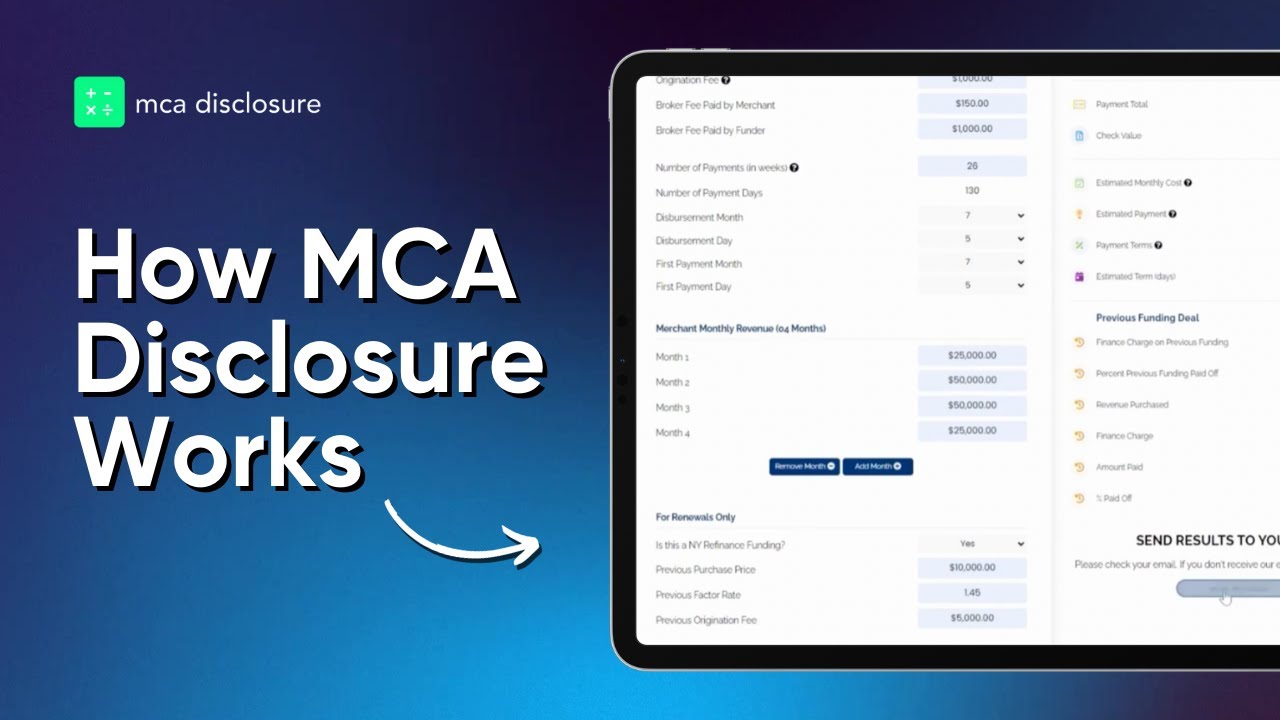 How MCA Disclosure Works