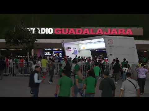 Live exteriors of Estadio Guadalajara as fans arrive to watch South Korea face the Czech Republic