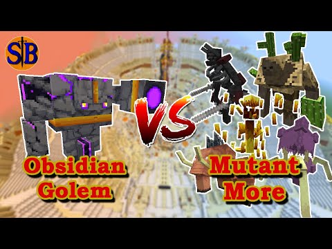 Obsidian Golem (Golemania) vs Mutant More | Minecraft Mob Battle