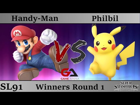 SmashLAN'd 91 - Winners Round 1: Handy-man (Mario) vs PhilBil (Pikachu)