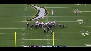 Will Reichard Hits Wire Again In Chargers Game-View in Full Screen-Look at Opposite Field 25-26 Yard