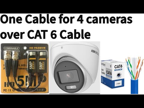 How to Connecting CCTV Cameras with Cat6 Wire & Baluns - One cable for 4 camera over CAT 6 Cable