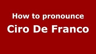 How to pronounce Ciro De Franco
