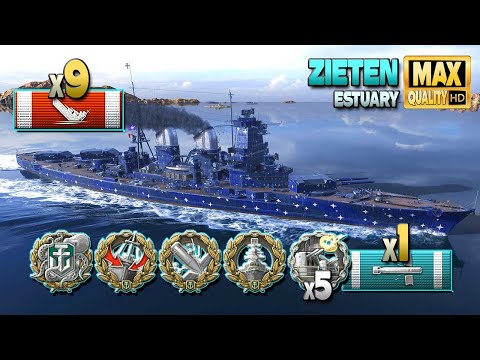 Schlachtschiff Zieten: 9 Schiffe zerstört - World of Warships