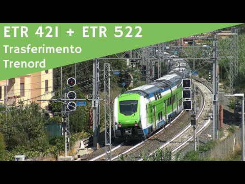 Transito a Monterotondo per l'ETR 421 n.035 e l'ETR 522 n.002 di Trenord