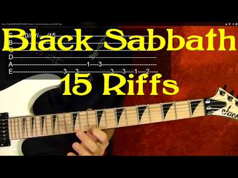 Black Sabbath - 15 Great Riffs! Guitar Lesson Video