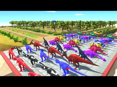 Color Herbivore Dinosaurs VS Carnivore Dinosaurs Championship – Animal Revolt Battle Simulator