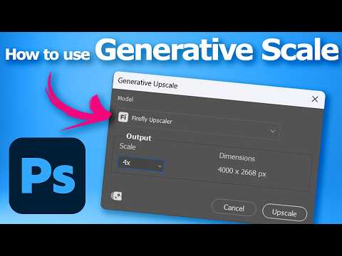 How to use generative upscale in adobe Photoshop 2026