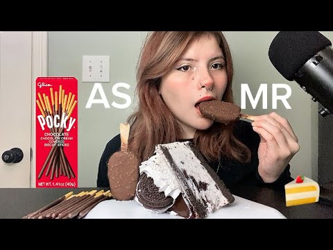 ASMR~ 🍰🍨Oreo Ice Cream Cake• Pooky Sticks Chocolate• Crunch Ice Cream 🍰🍨