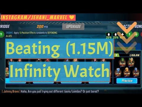 Marvel Strike Force ~ MSF - Beating {1.15M} Infinity Watch 😱 - War Practice Mode 🖤